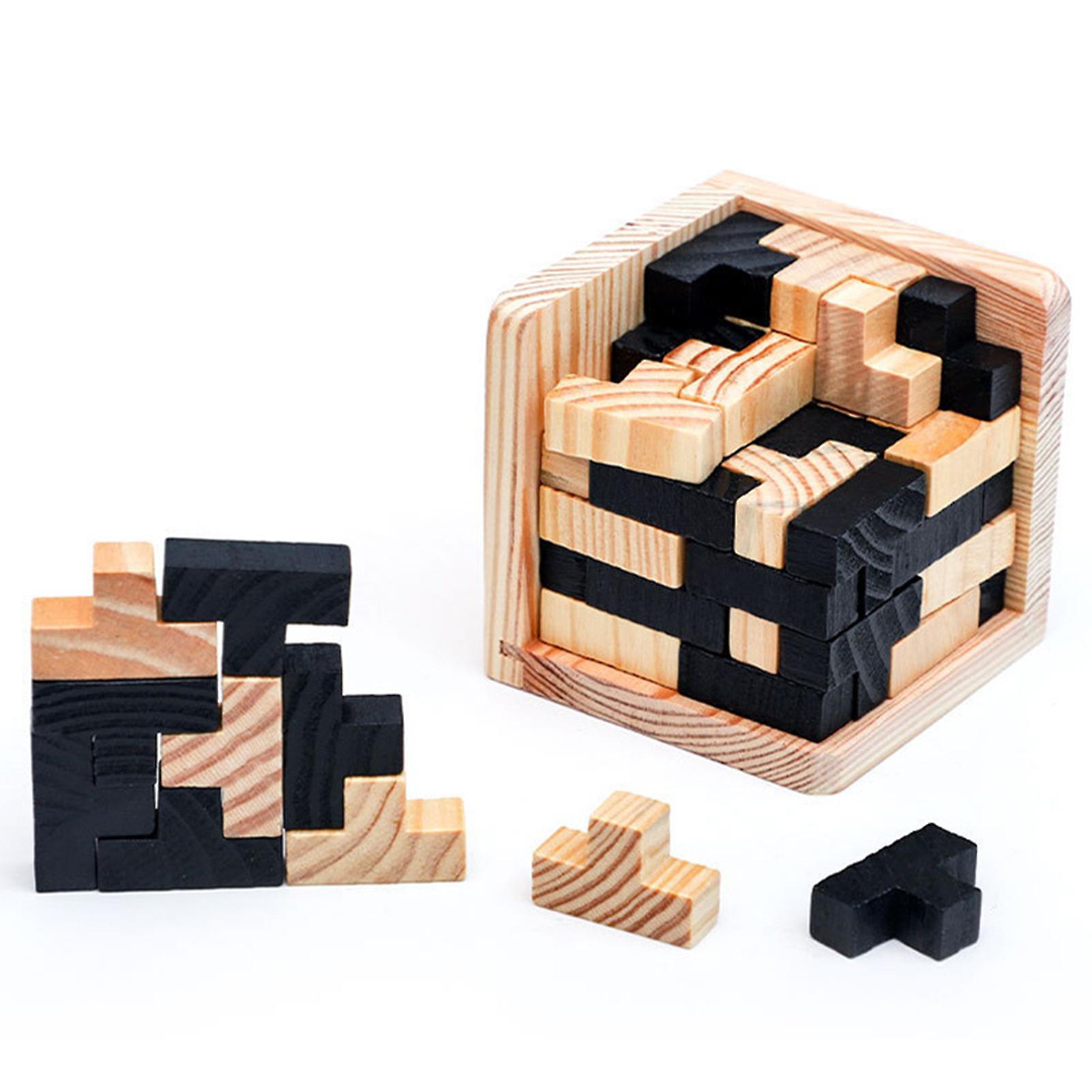 1PCS 3D Wooden Puzzles Kongming Luban Interlock IQ Test Toy for Kid Teens Adults 3D Jigsaw Puzzles Wooden Puzzle New