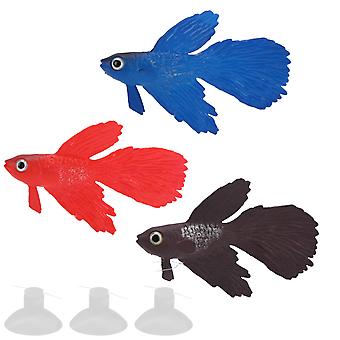 Peces realistas Peces coloridos de silicona respetuosos con el medio ambiente para la decoración del tanque del acuario