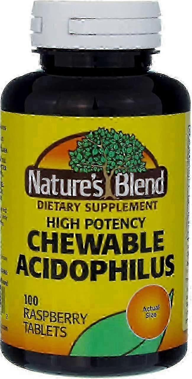 Nature's Blend Acidophilus, Chewable Tablets, Raspberry Flavor, 100 Ea