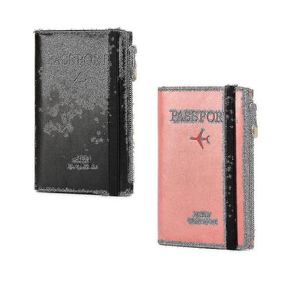 2 Pieces Travel Wallet Card Holder Multi-function Degaussing Rfid Document Holder Passport Book