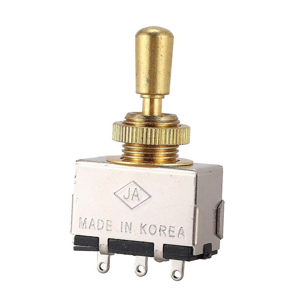 Metal Electric Guitar 3 Way Box Toggle Switch For With Metal Tip (gold)