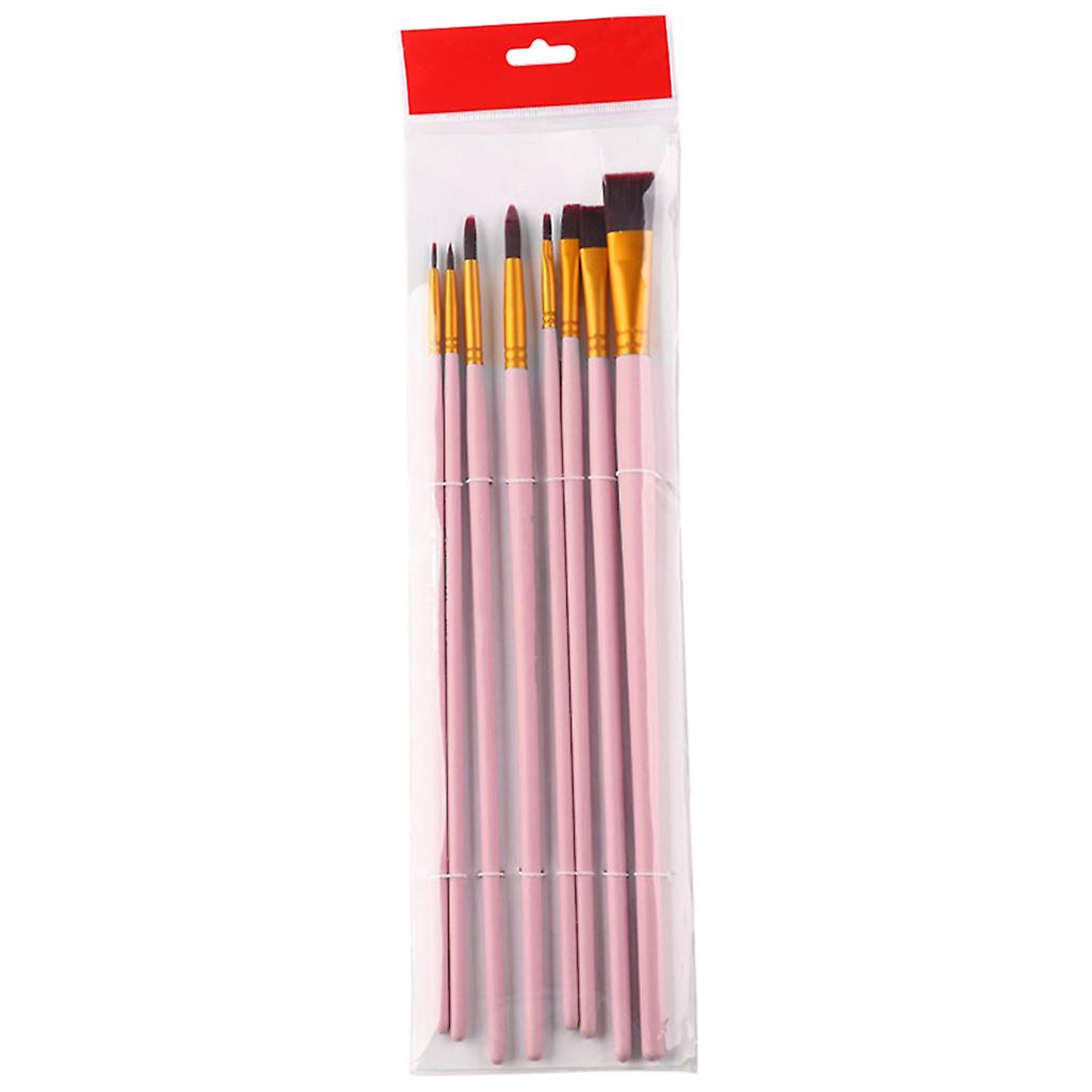 8 Pcs Multi-purpose Round Flat Fine Paint Brushes for Beginner Aritst Painting