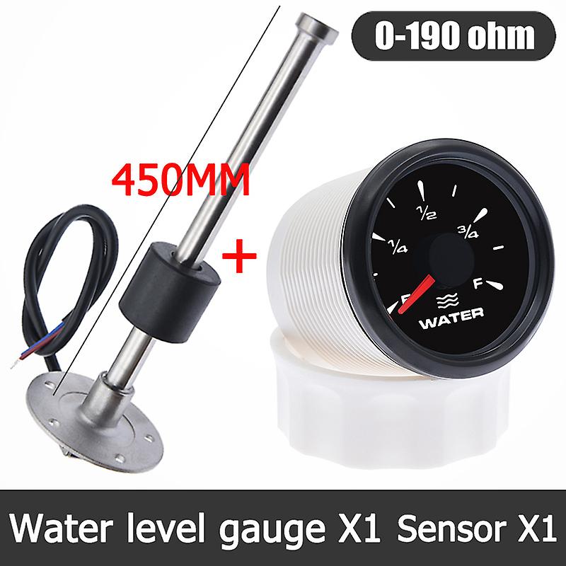 52mm Water Level Gauge + Water Level Sensor 0~190 Ohm With 7 Color Backlight Water Level Indicator Meter Fit For Car Boat Marine