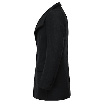 ALLTHEMEN Manteau Homme Hiver En Laine Chaud Mi-Long Parka Trench Coat Gris - Prêt-à-Porter