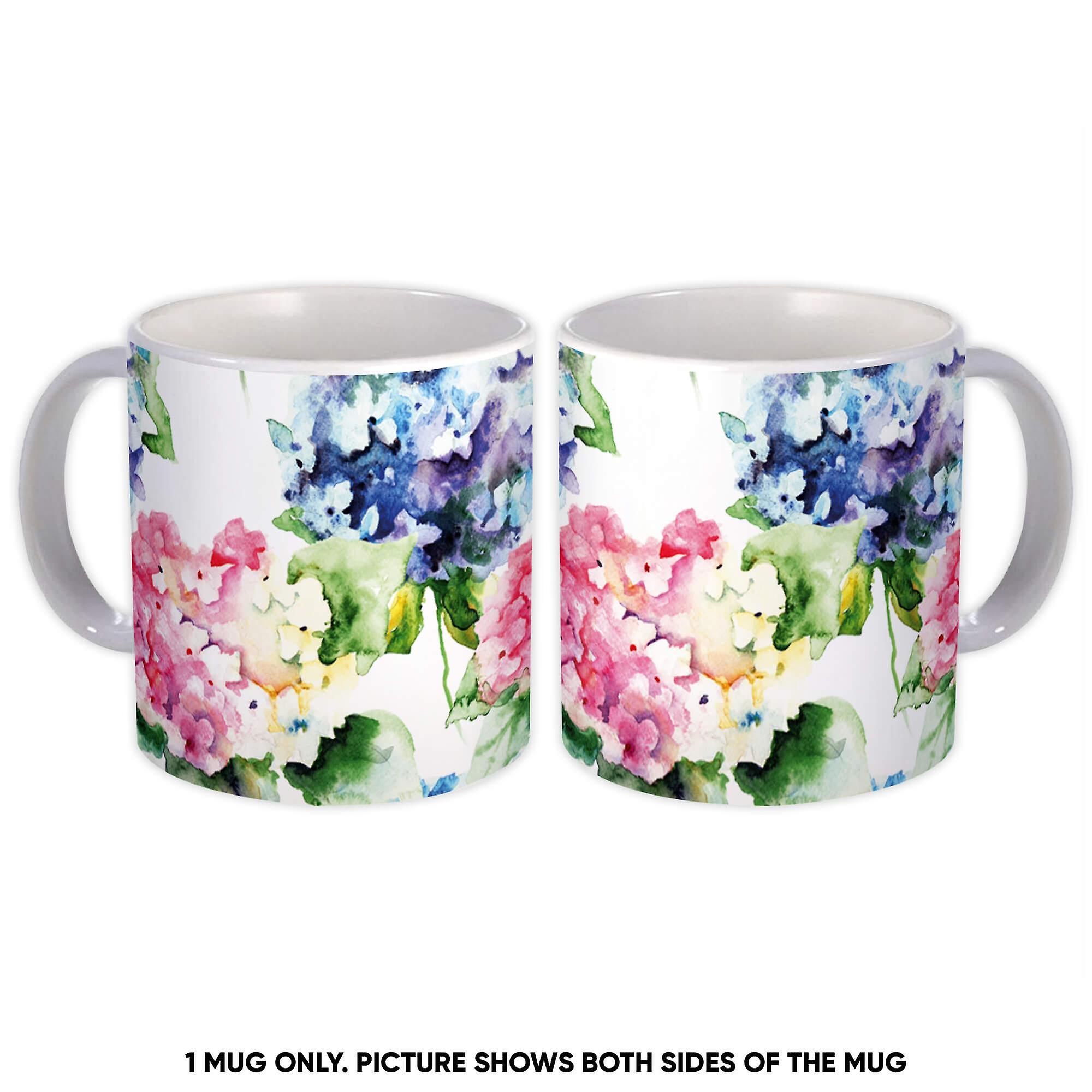 Gift Mug: Hydrangea Watercolor Pattern Blurry