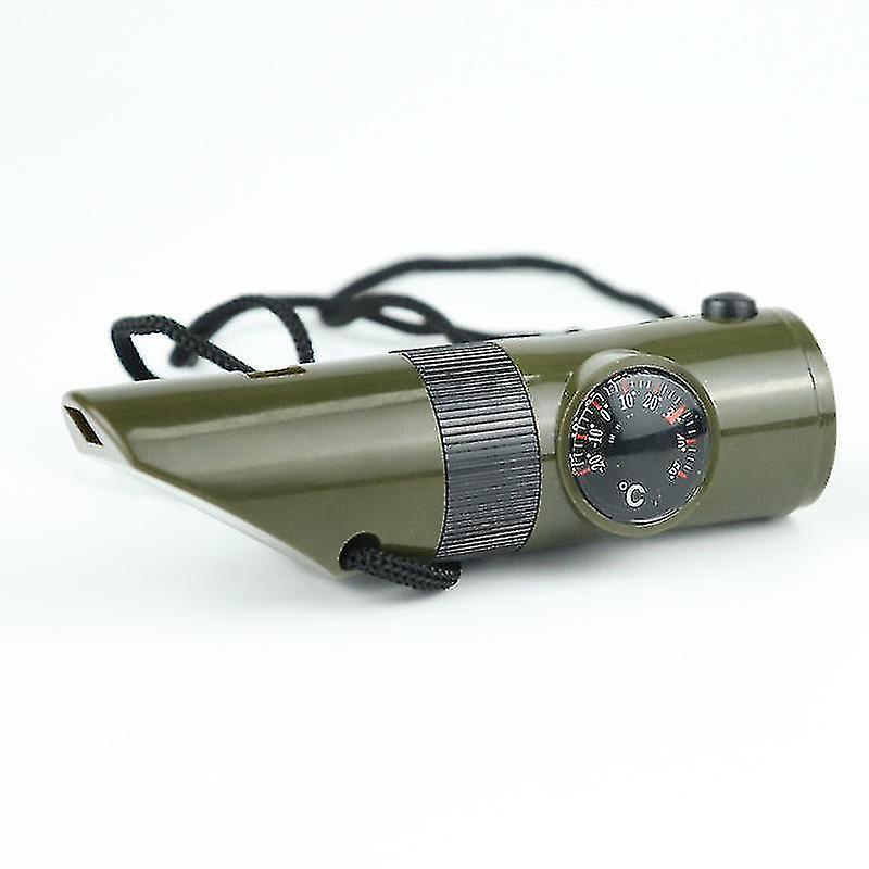With Led Light Thermometer Compass Outdoor Camping Multifunctional Whistle