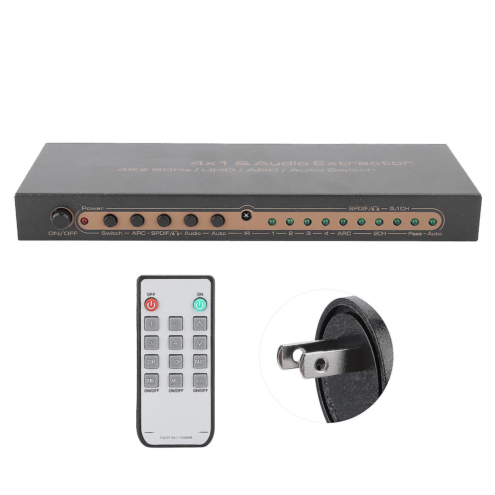 HDR HDMI 4x1 o Splitter - 4K@60Hz, Immersive Sound for TV & Amplifier Connection