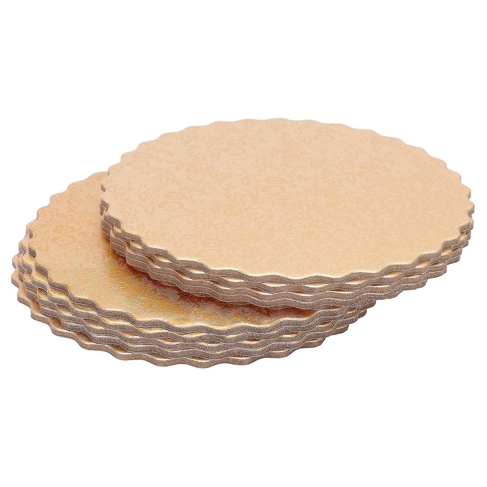 10PCS 12" Double Sided Gold Silver Cake Boards Round Lace