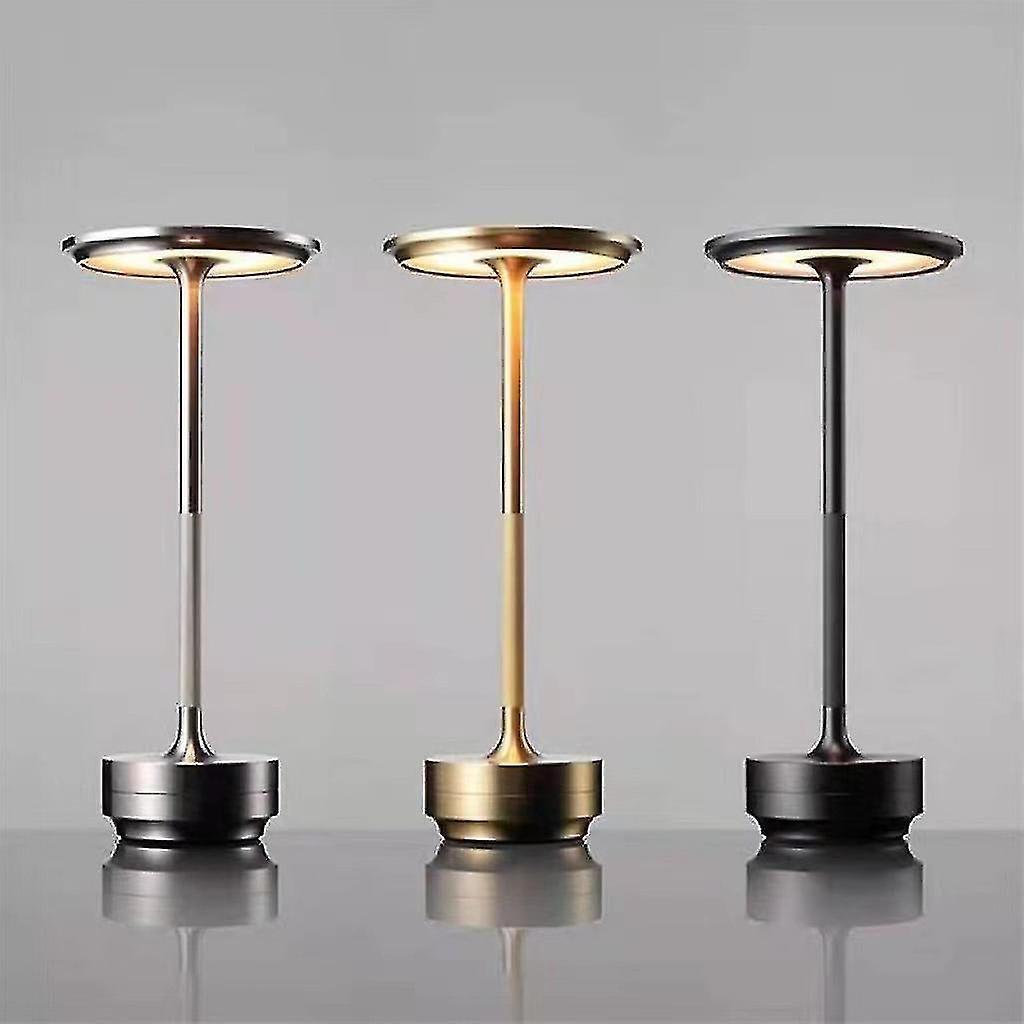 Lampe de table sans fil, intensité variable, étanche, rechargeable par USB, en métal, 1 pièce