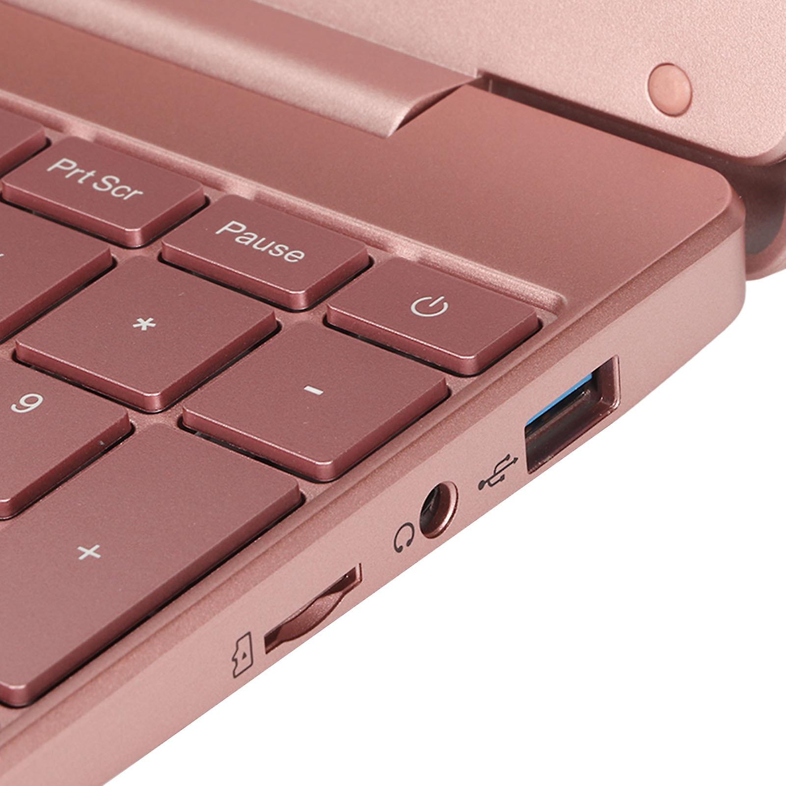 Ροζ lap-top 15,6 ιντσών IPS επίδειξη τετραπλού πυρήνα CPU 16GB RAM 512GB ROM αναγνώστη δακτυλικών αποτυπωμάτων φορητό υπολογιστή 100-240V 16 RAM + 512G ROM ΗΠΑ Plug
