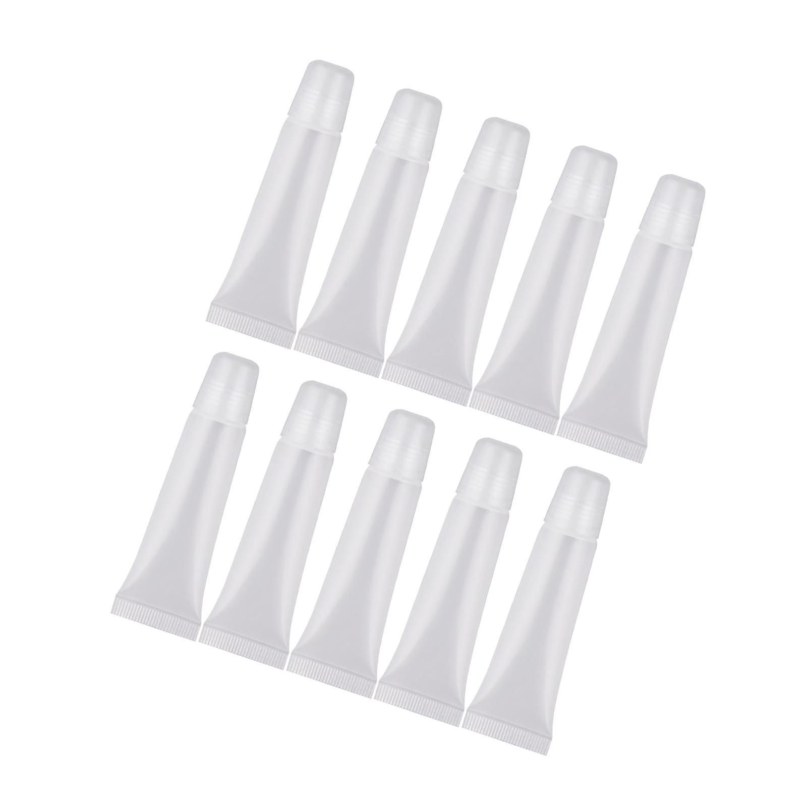 10x Lip Gloss Tubes Soft Empty Clear for Makeup DIY Lipgloss Base 10g