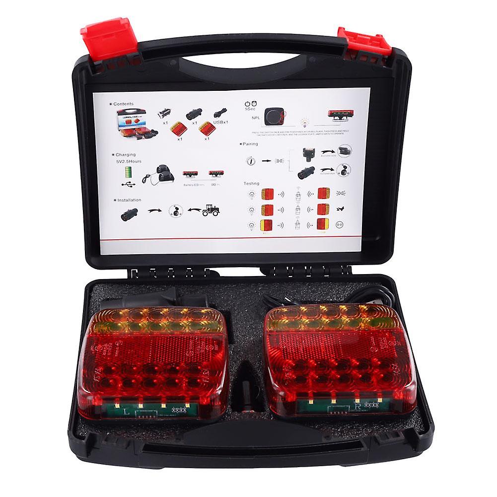 Wireless Magnetic Trailer Taillights 2-Pack Easy Install No Wires IP65 Waterproof LED Stop Turn License Plate Light With Strong Magnets For Trailers