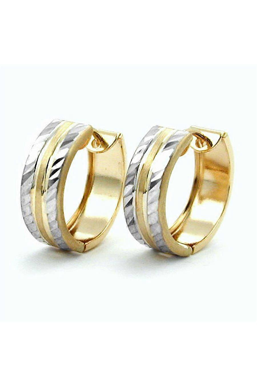Earrings Hoop Two Tone 9k Gold - Gl430989