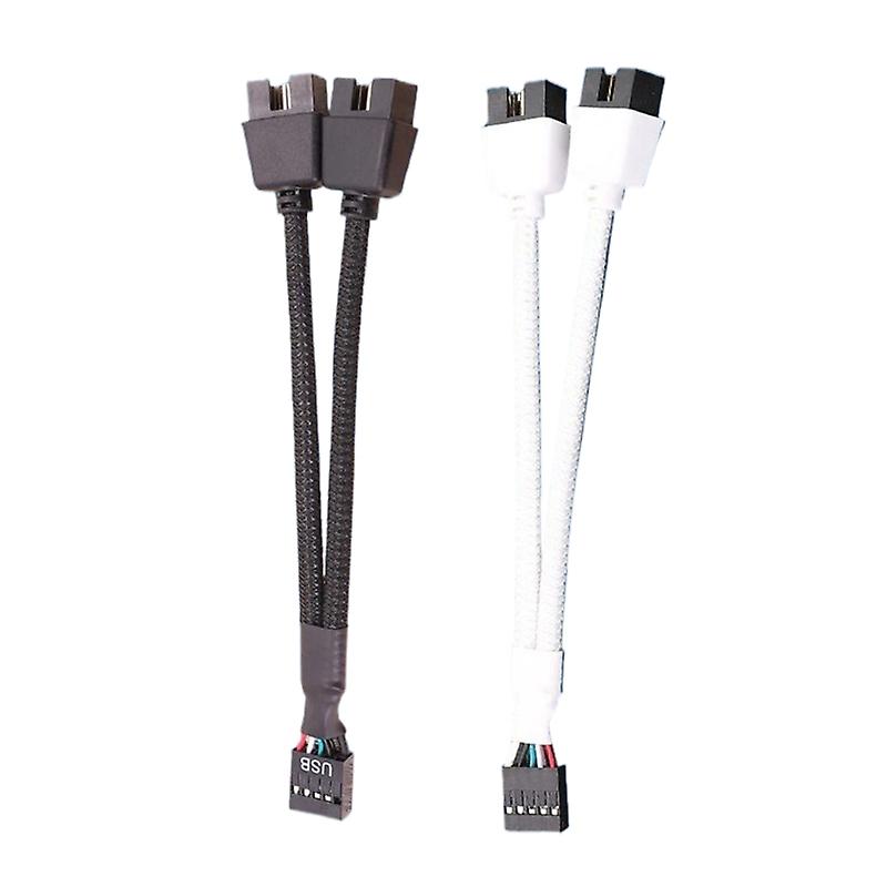 Mainboard 9pin USB Header 1 to 2 Extension Adapter Cable - USB2.0 9Pins