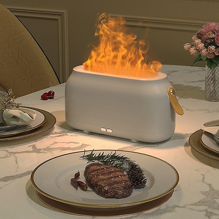 Simulation Flame Humidifier Light, Color: White White