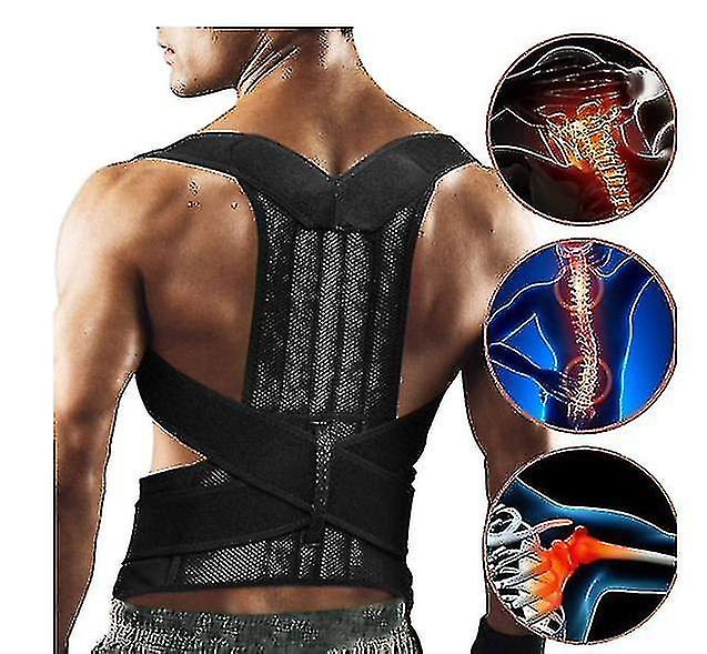Dewenwils Adjustable Posture Corrector Back Support,black-xl