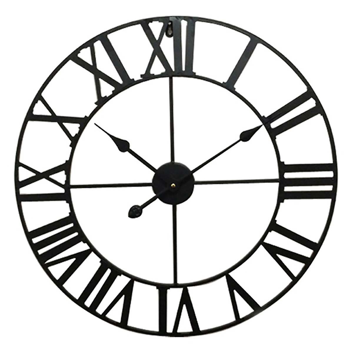 Wall Clock 60 cm Analogue Black