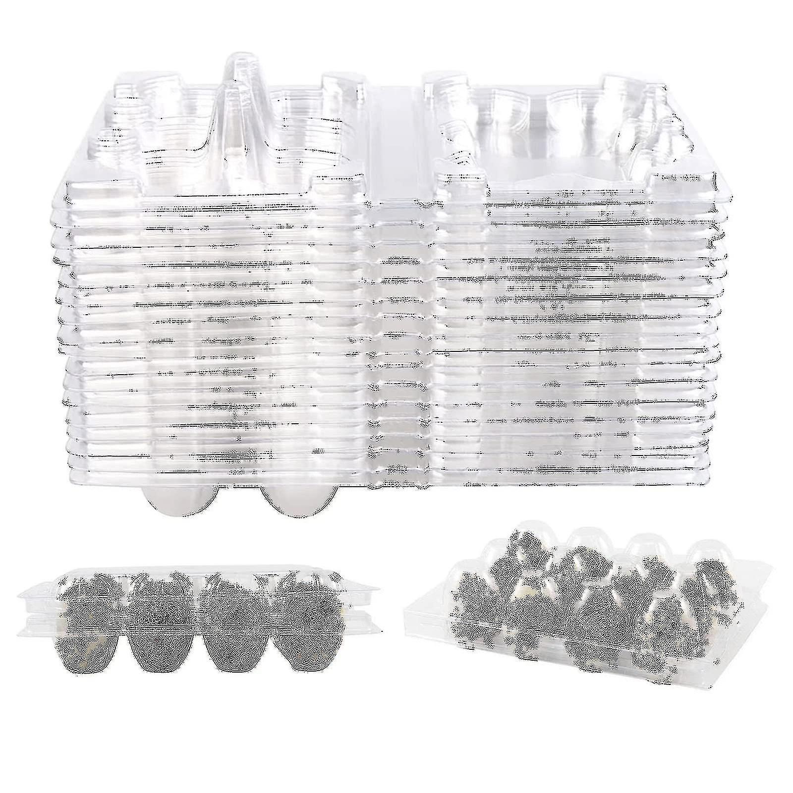 100pcs 12 Grids Quail Egg Box Reusable Quail Egg Cartons Egg Stora Box Transparent Frid Stora Box Mini Egg Dispenser With Lid For Refrirator