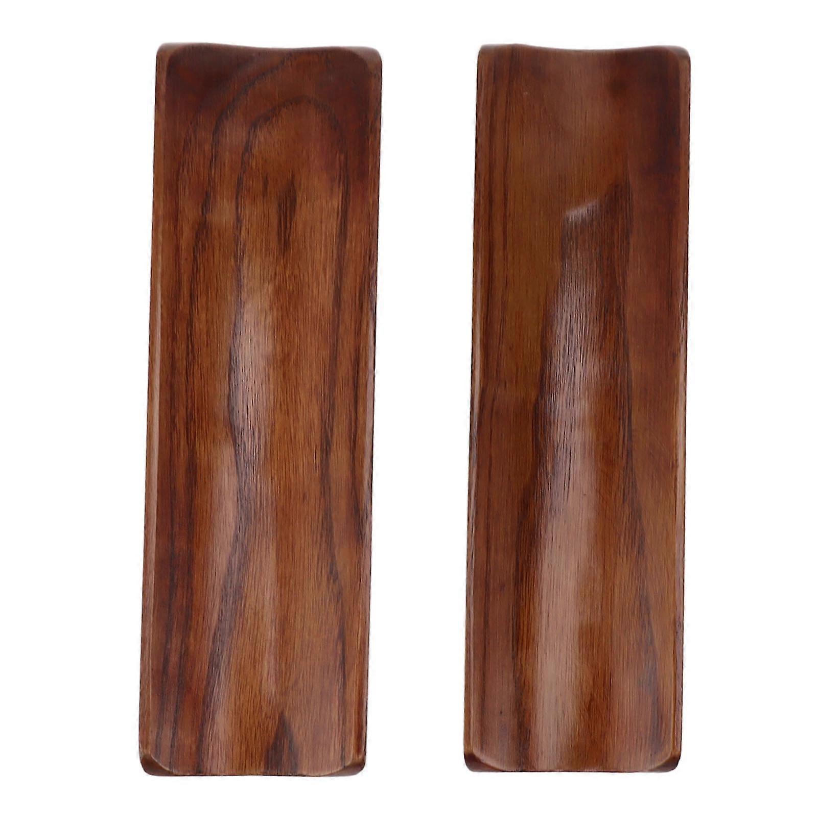 2 Pcs Japanese Style Wooden Long Rectangular Sushi Plates 18.3 x 5.3cm for Party Home
