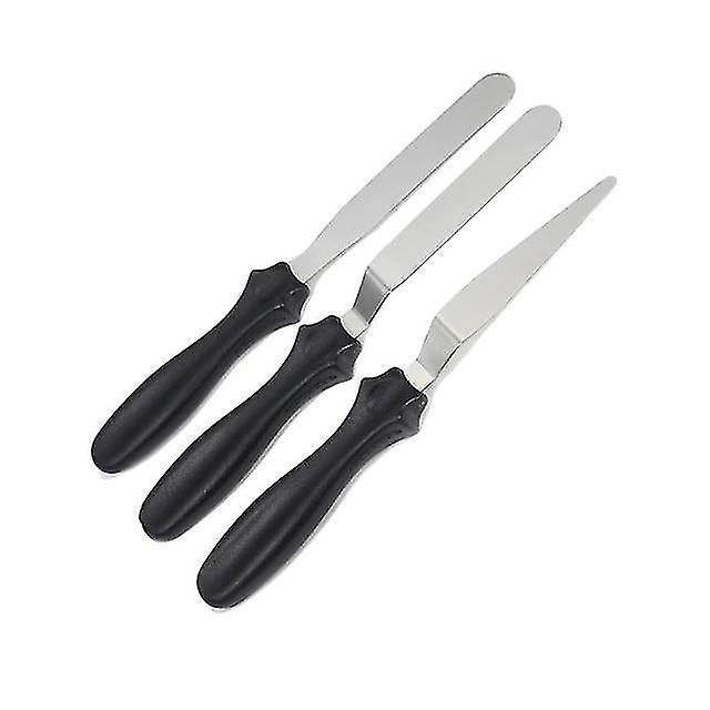 Baking Cookie Sheets Small Cranked / Angled Spatula Palette Knife Set Of 3 Cakes / Icing / Sugarcraft / Fondant Black No13402