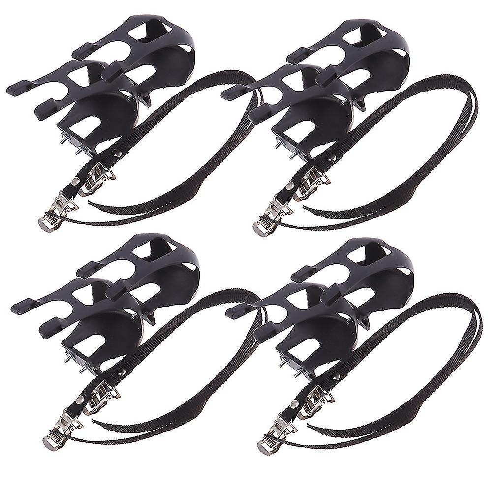 4pcs Cycling Toe Clips Exercise Bike Pedals Strap Toe Clips Fixed Strap