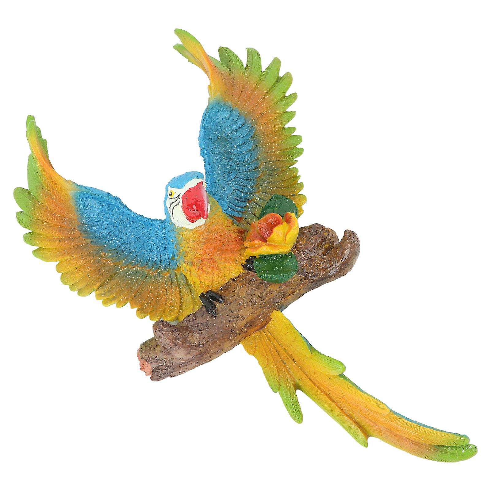 Outdoor Hanging Parrot Decor Resin Sculptures Parrot Statues Durable Parrot Sculptures Ornament for Garden Yard Blue