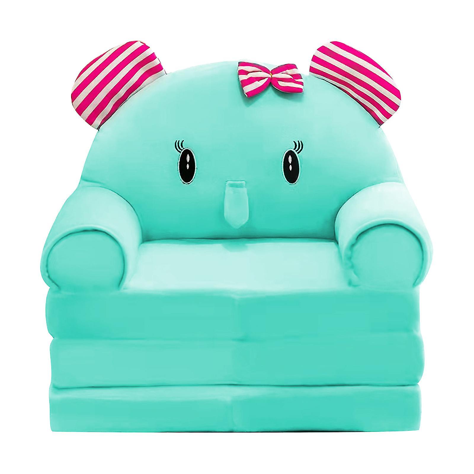 Plush Foldable Kids Sofa Backrest Armchair 2 In 1 Foldable Children Sofa Cute Creative Decor