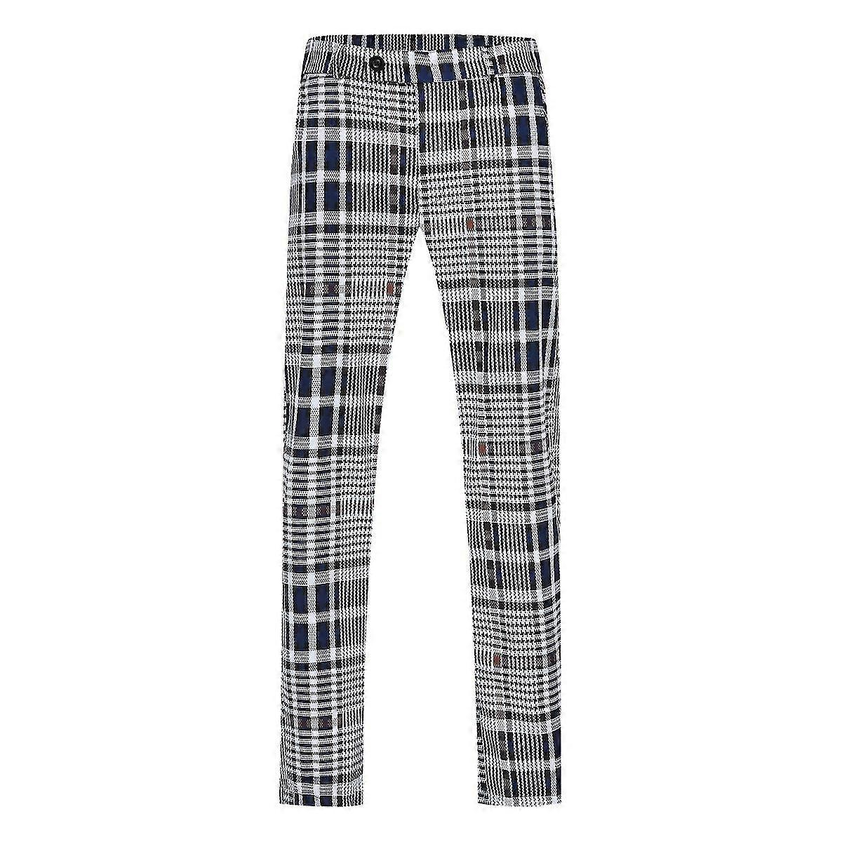 رجل مستقيم الساق منقوشة بنطلون عارضة