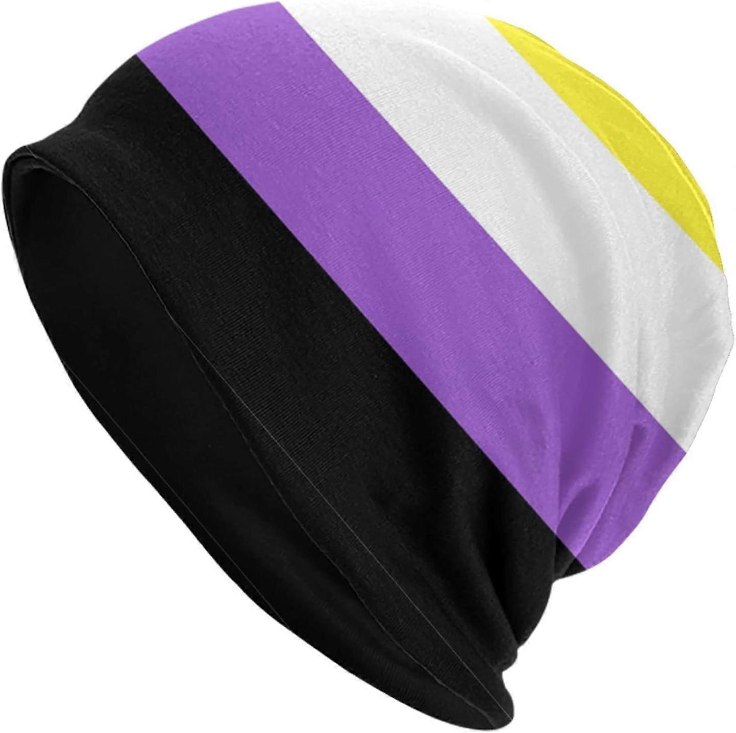 Nonbinary Pride zászló Multifunkciós sapka férfiaknak Női divat sál puha sztreccs koponya sapka