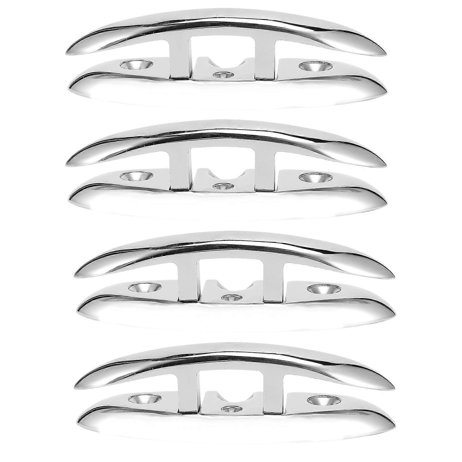 4Pcs Boat Cleat Stainless Steel Foldable Flip Up Marine Handware 6x2.1in E2U011