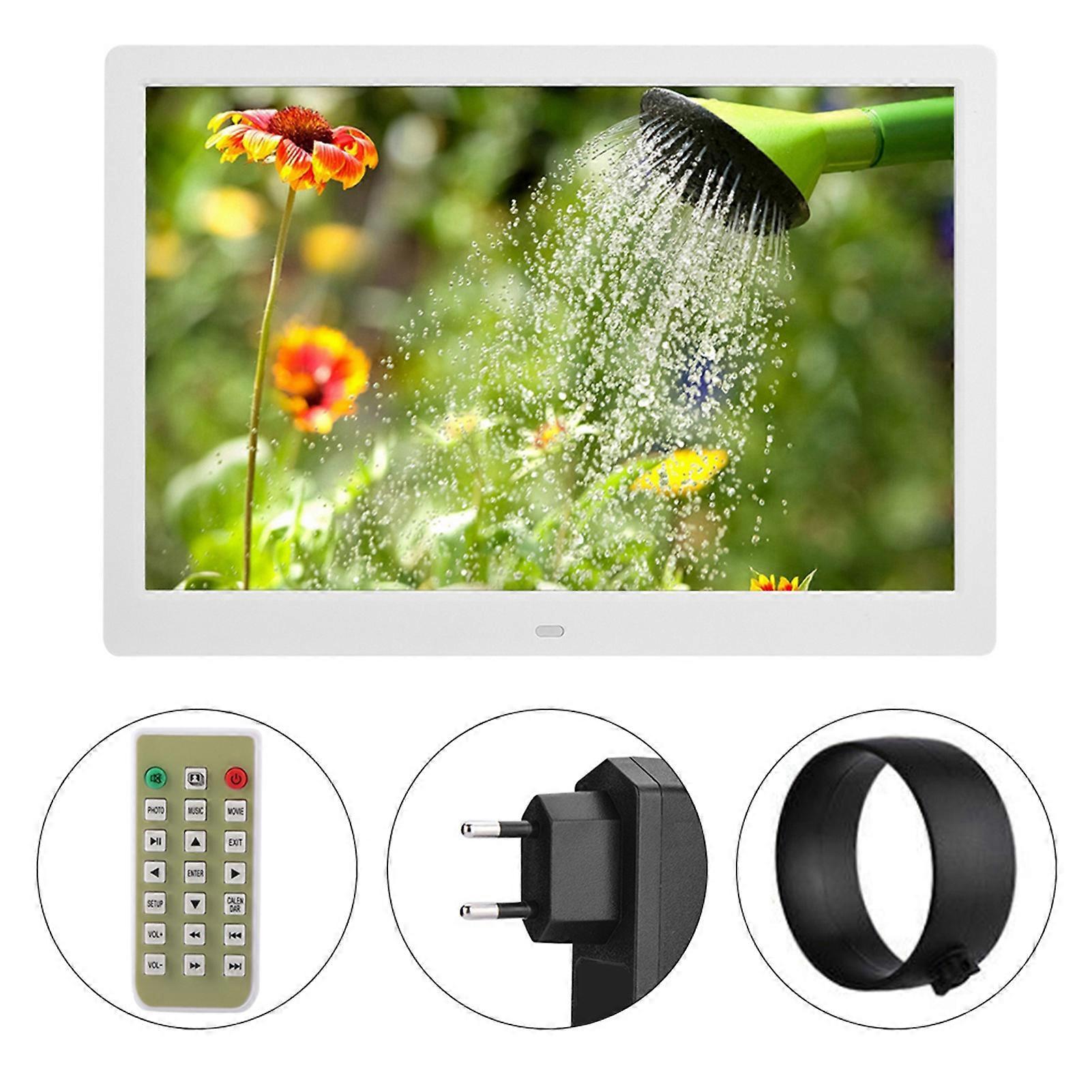 14 polegadas 16:9 1280*800 Hd Wide Screen Digital Photo Frame Álbum Eletrônico Branco Plugue UE Ac100240v