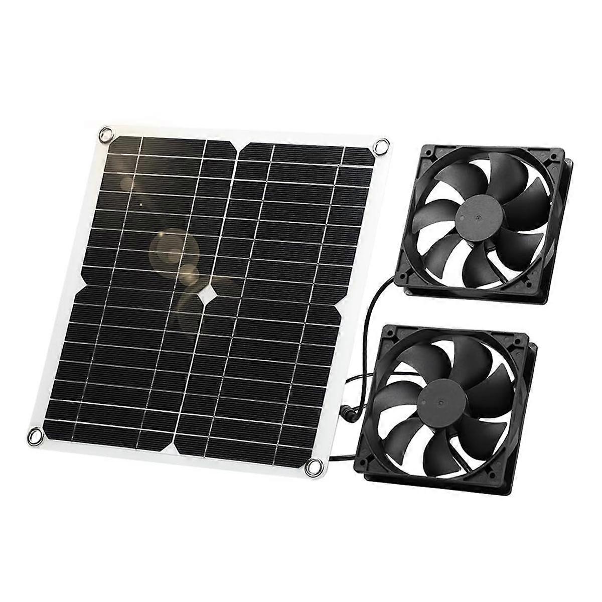 Solar Fan,12 W Solar Panel Fan, Weatherproof,with DC Double Fan for Small Chicken Coops, Greenhouses,Window Exhaust