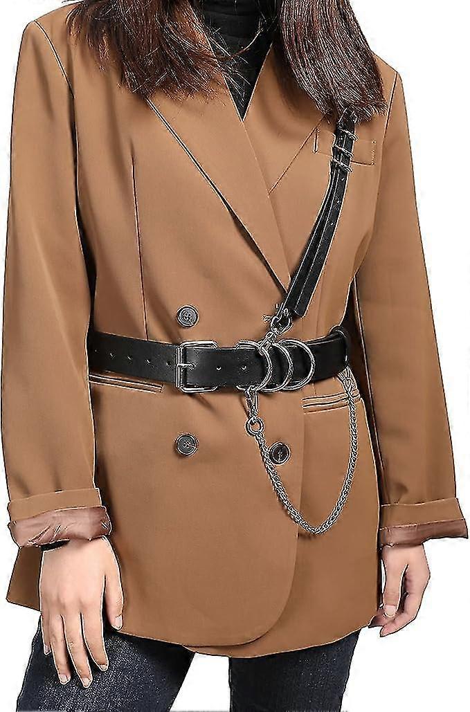 Damen Punk Kunstleder Gürtel - Kette Gothic Gürtel