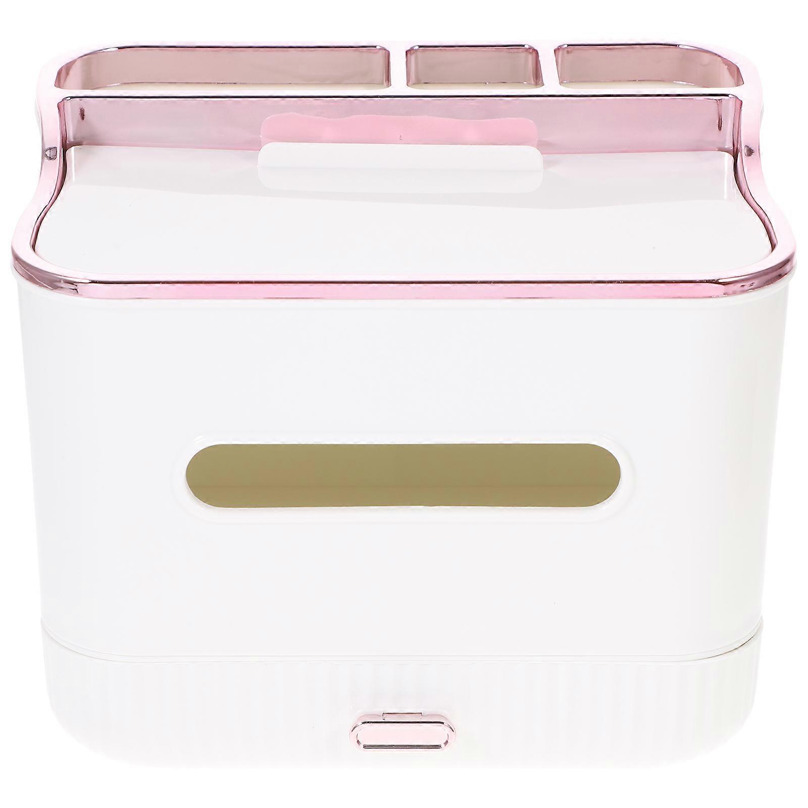 Tissue Box Vanity Countertop Tissue Organizer Multi-use Remote Controller Glasses Box