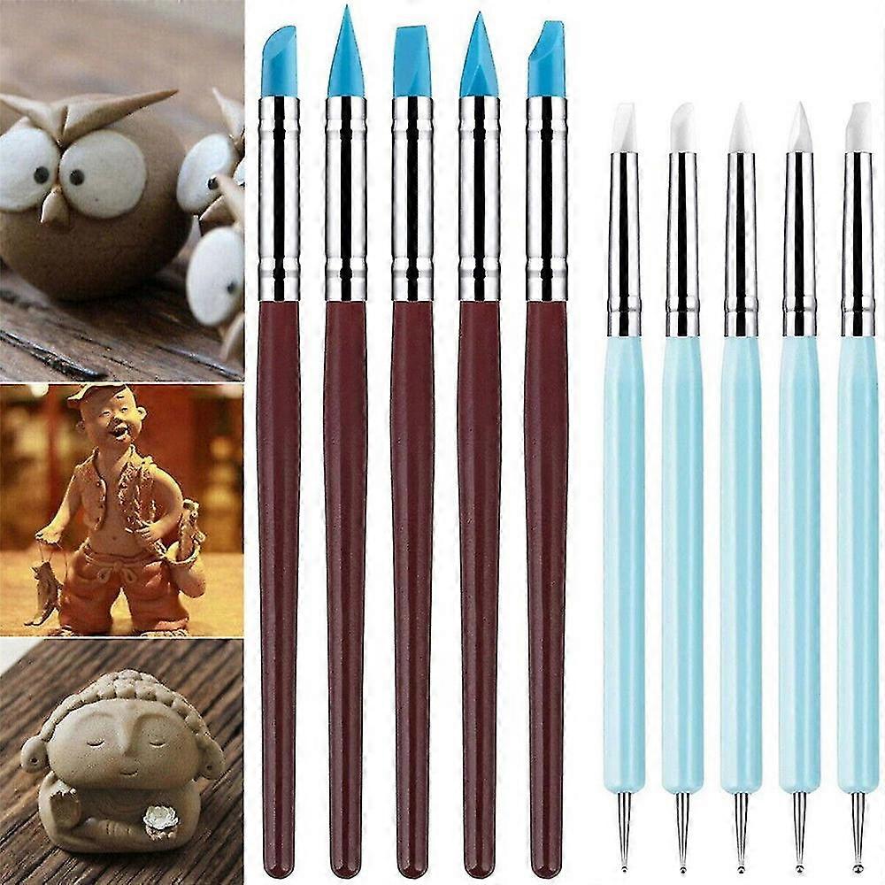 10-Pack Polymer Clay Tools Modeling Sculpting Tools Pottery Model Art Project Set for Pottery, Rock, Nail Art, Mixing, Painting