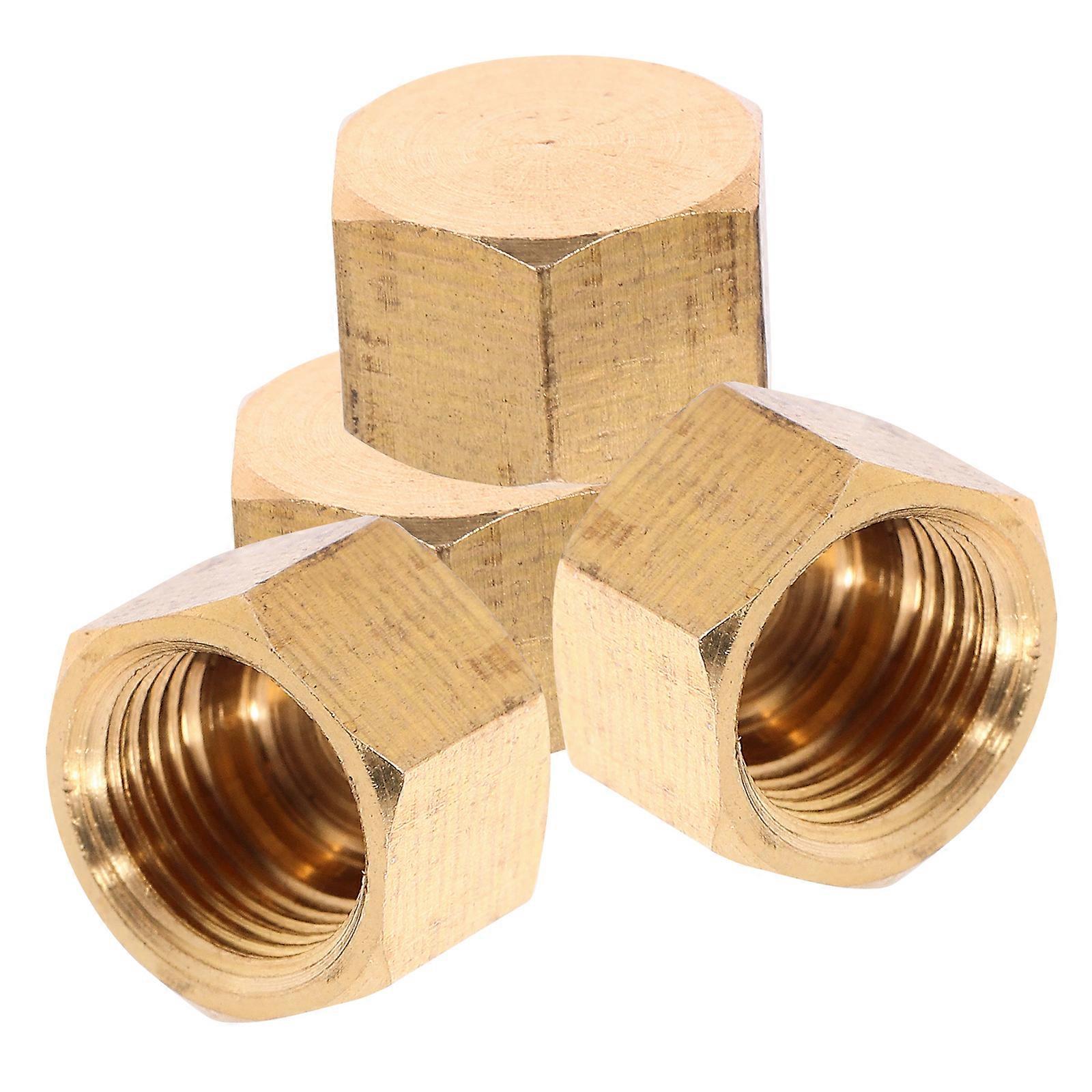 4pcs Copper Flare Caps Flared Tube Fittings 1/8 Compression Caps Gas Line Caps