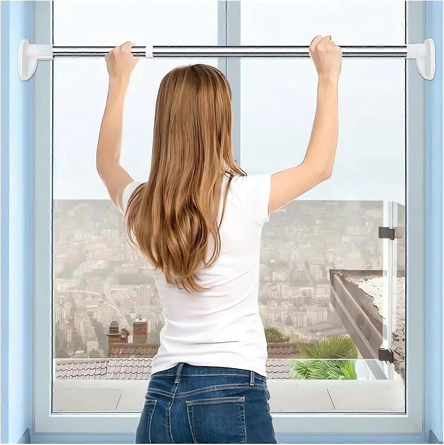 قضيب قابل للتعديل بدون حفر - 2024 نافذة توتر جديدة قابلة للتعديل لقضيب الستار بالضغط ، قابلة للتوسيع بدون حفر دش ستارة رود زنبركي قضيب توتر ل 