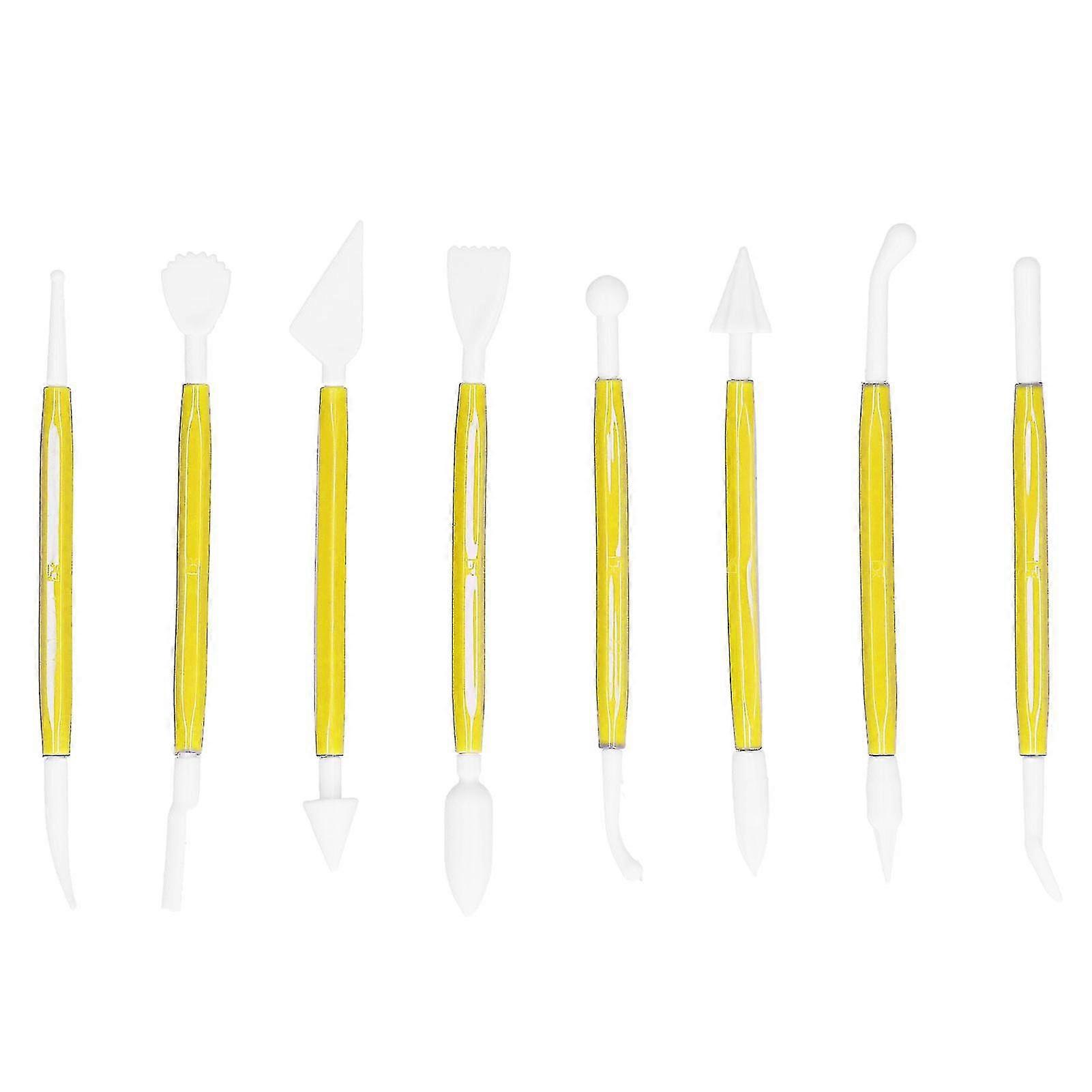DIYFondantToolCakePastryCarvingCutterChocolateDecoratingMoldSet-8Pcs,BakeryYellow