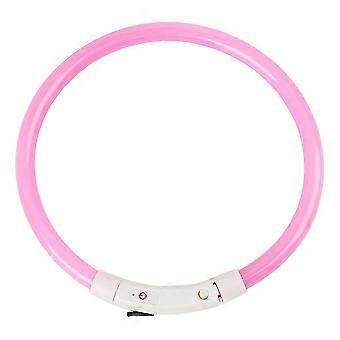 usb oppladbart ledet hundehalsbånd glødende kjæledyr hund rosa (1 stk)