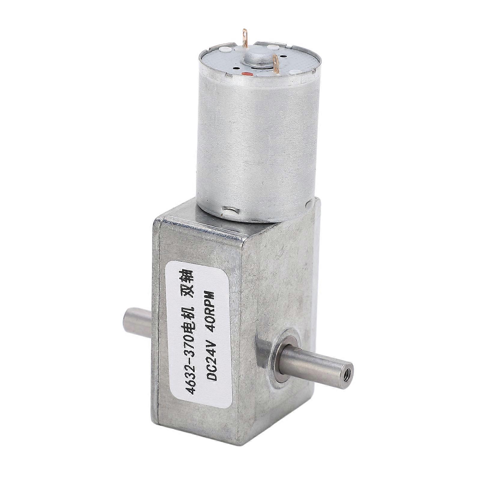 DC Geared Motor Double Shaft Rotation Direction Adjustable Square Turbine Worm Speed Reduction Motor DC24V 40RPM