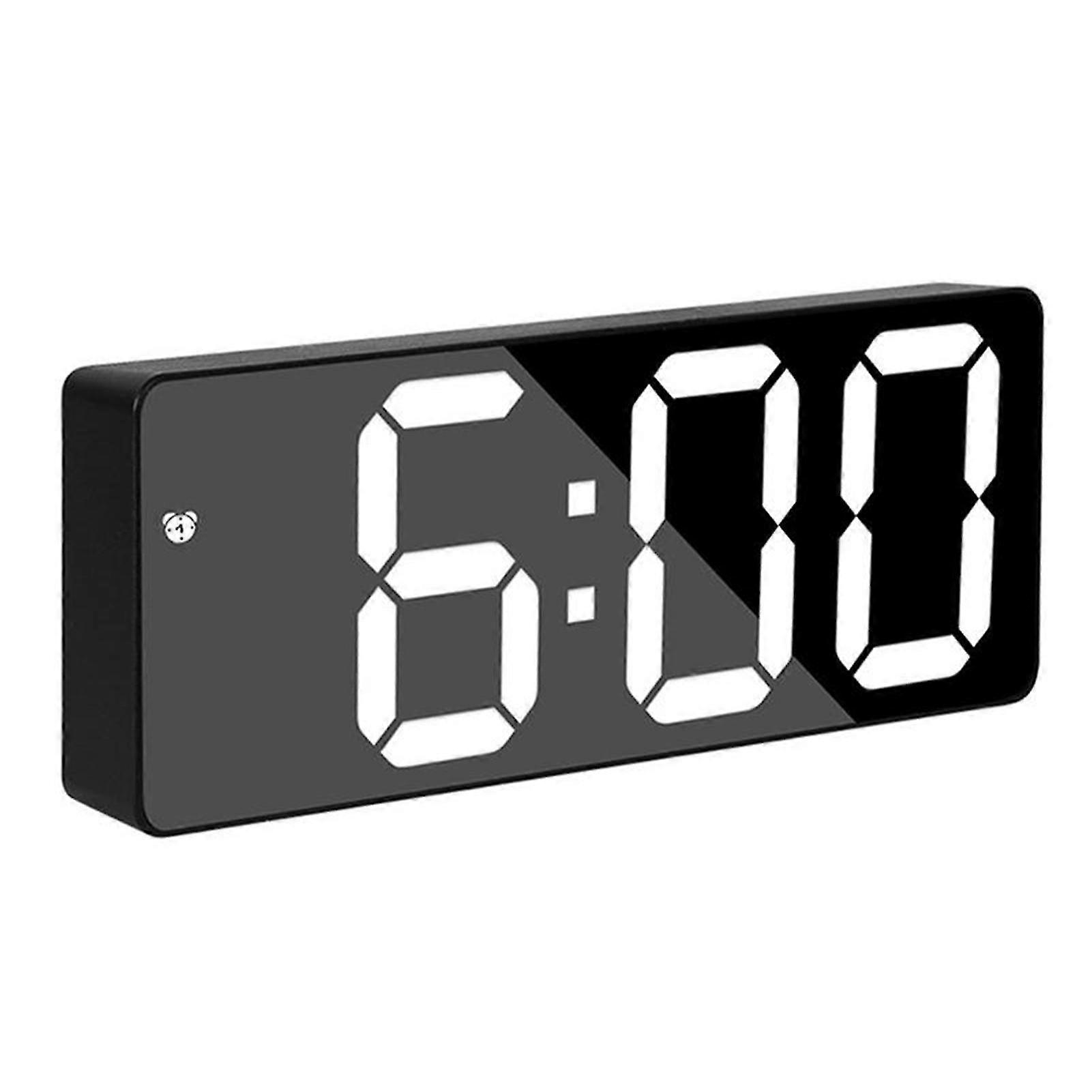 LED Mirror Alarm Clock for Desktop Battery Powered Tabletop Alarm Clock Novelty Gift for Birthday