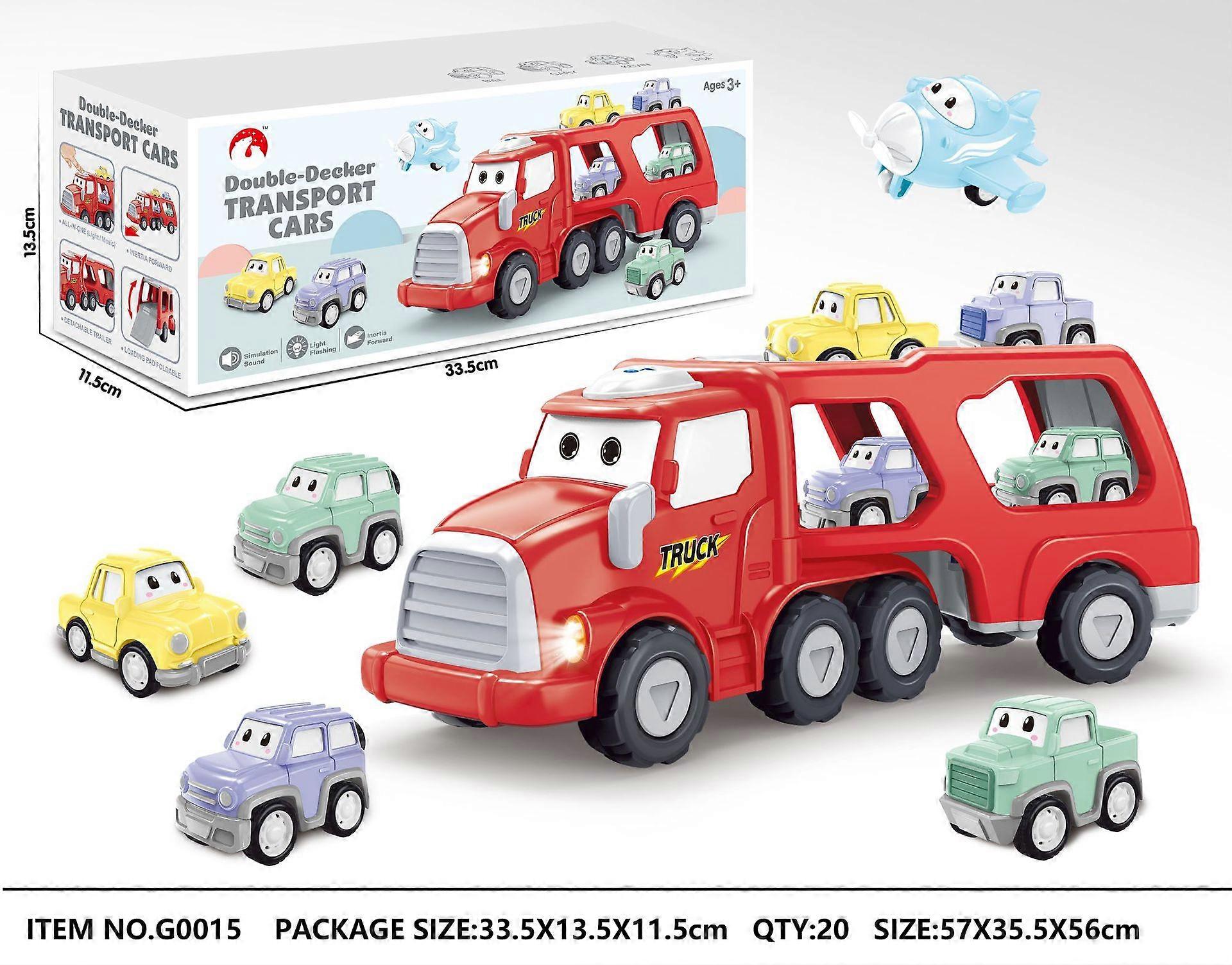 Toy Truck Car Toys For Toddlers, 7 In 1 Carrier Trucks Friction Power Truck Transport Vehicles With Light toy for children 11 styles