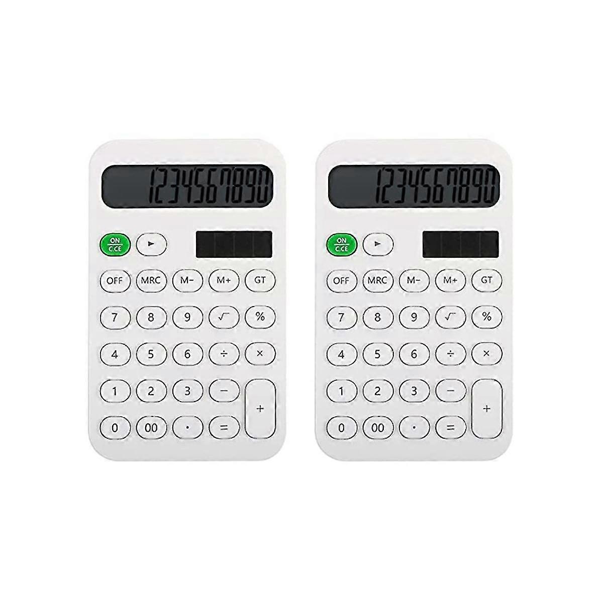 2 Pcs Desk Calculator Basic Calculator 12 Digit Pocket Calculators Desktop With Lcd Display For Off