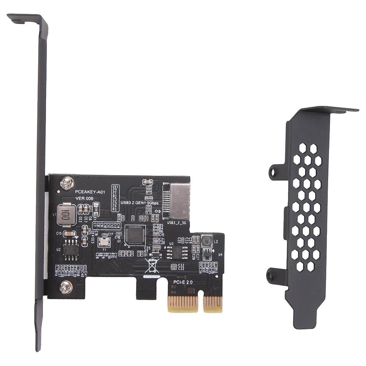PCI-E 1X to USB 3.2 GEN1 5Gbps Type-E A-Key Expansion Card,Front Panel Type-C Interface for Desktop