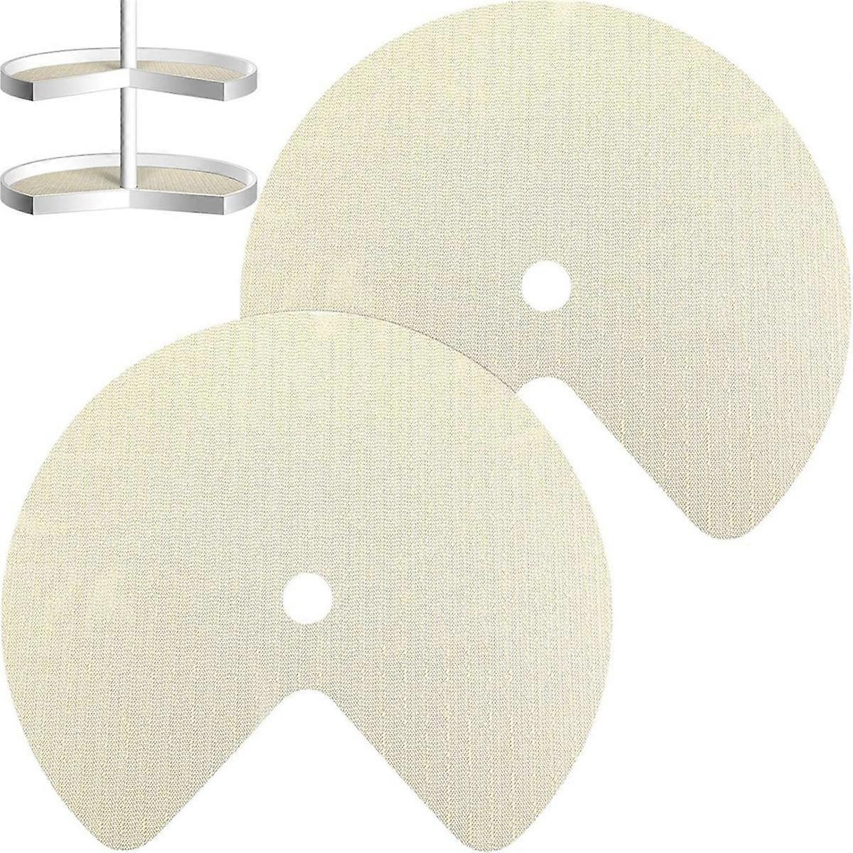 2Pcs Lazy Shelf Liner Circle Kitchen Liners Non Adhesive Cabinet Liners Non Slip Fridge Mats for Dr