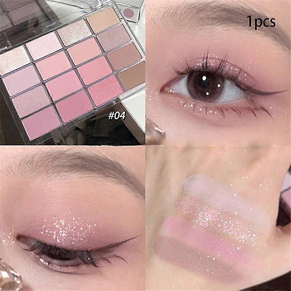 16 Colors Eyeshadow Palette Low Saturation Matte Pearly Shiny Brown Pink Long