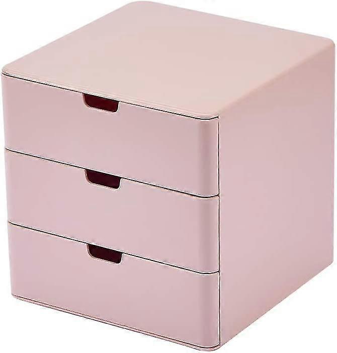 3-drawer Vanity Organizer, Compact Storage Organization Drawers Small Size Pink