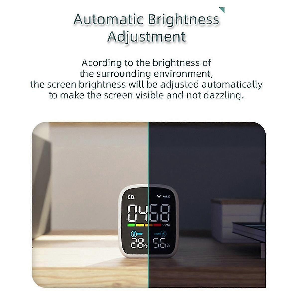 Pv28 Smart Wifi Mini Co Detector,3-in-1 Indoor Air Quality Monitor, Co Temperature Humidity Meter Monitor Co Tester