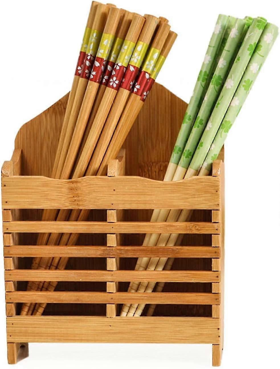 Bamboo Cutlery Stand Cutlery Basket