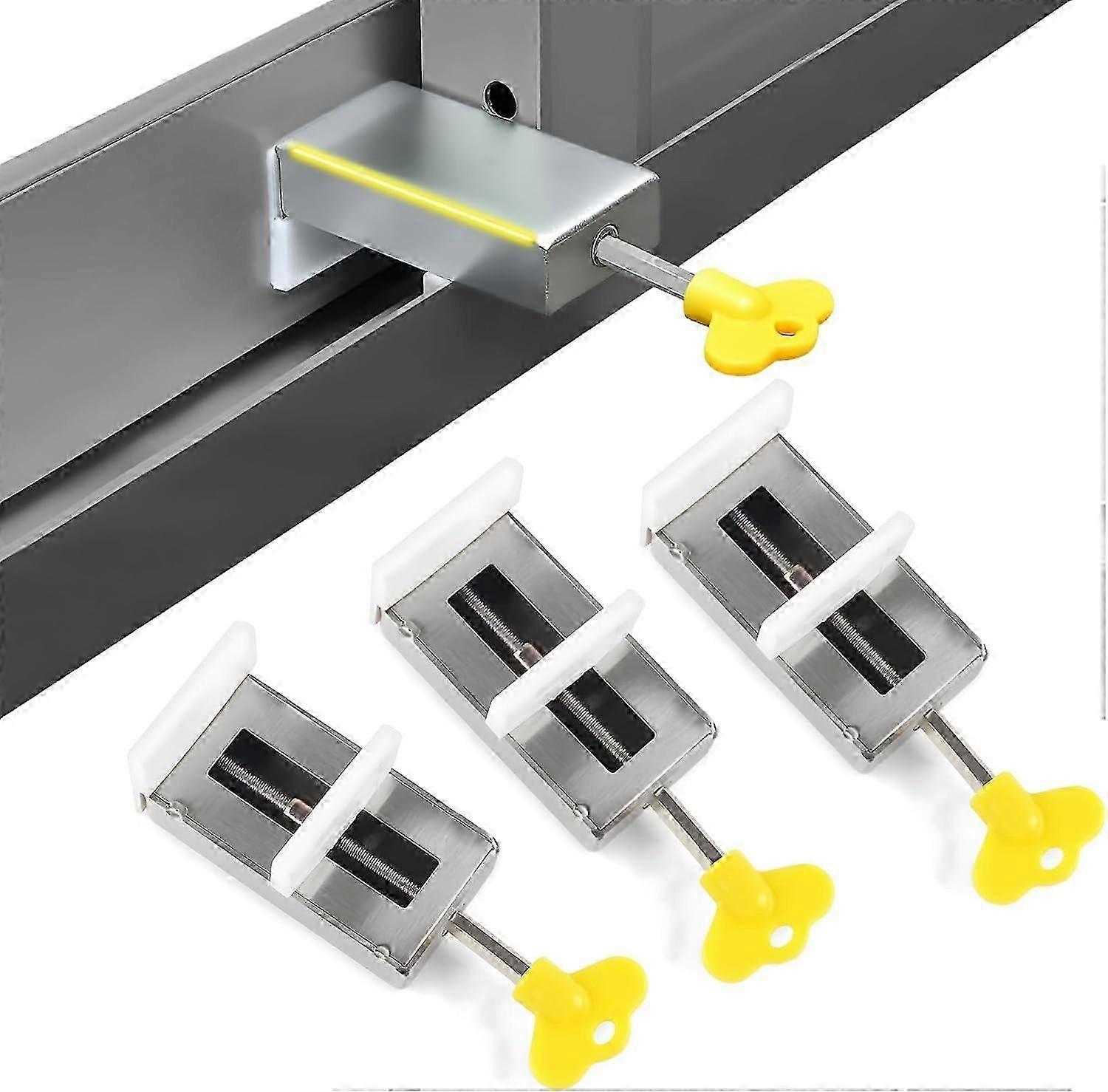 Sliding Window Wedge Locks With Key Security Adjustable Sliding Door Frame Limiter Aluminium Alloy Anti-theft Protection For Security -GLS